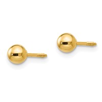 14K Madi K Polished Reversible 4mm Ball Screwback Post Earrings view 4