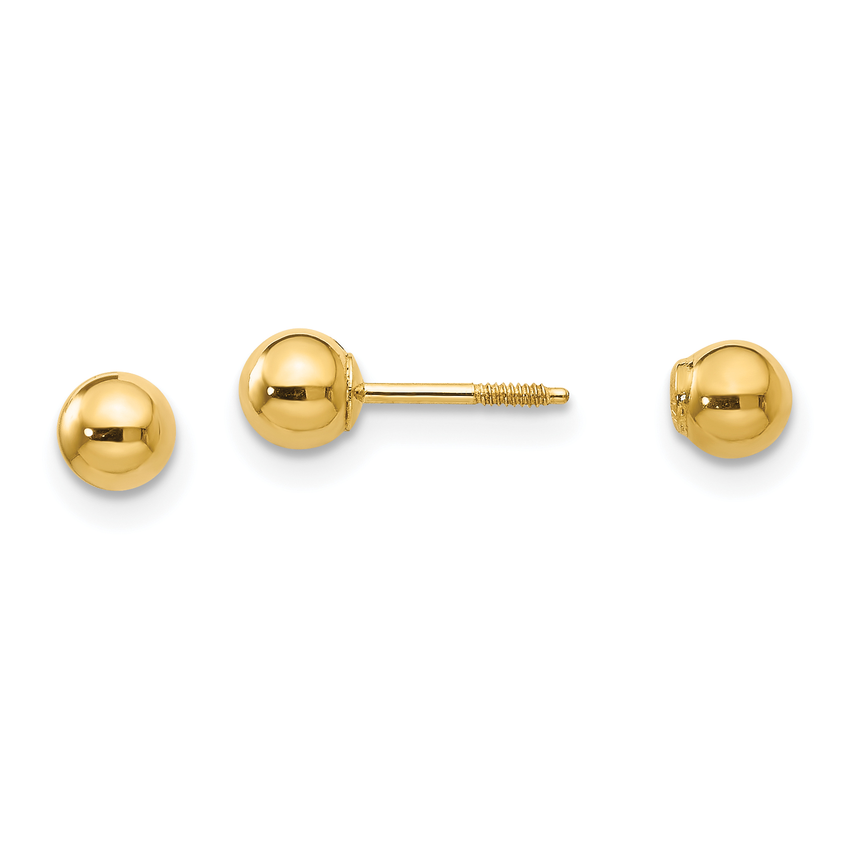 14k Madi K Polished Reversible 4mm Ball Earrings (SE258)
