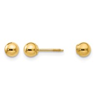 14K Madi K Polished Reversible 4mm Ball Screwback Post Earrings view 1