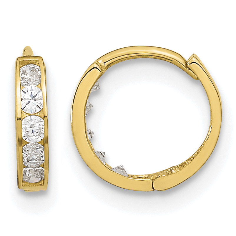 14k Madi K 2mm CZ Huggie Hoops (SE2584)