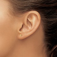14K Madi K Polished 3mm Ball Screwback Post Earrings view 3