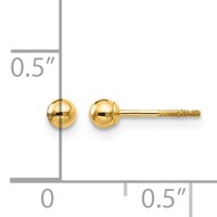 14K Madi K Polished 3mm Ball Screwback Post Earrings view 4