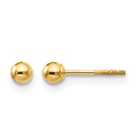 14K Madi K Polished 3mm Ball Screwback Post Earrings view 1