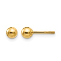 14K Yellow Gold Madi K Polished 4mm Ball Screwback Post Earrings view 1