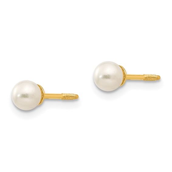Gold Childrens Pearl Earrings