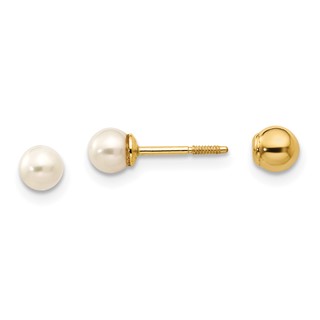 Gold Childrens Pearl Earrings