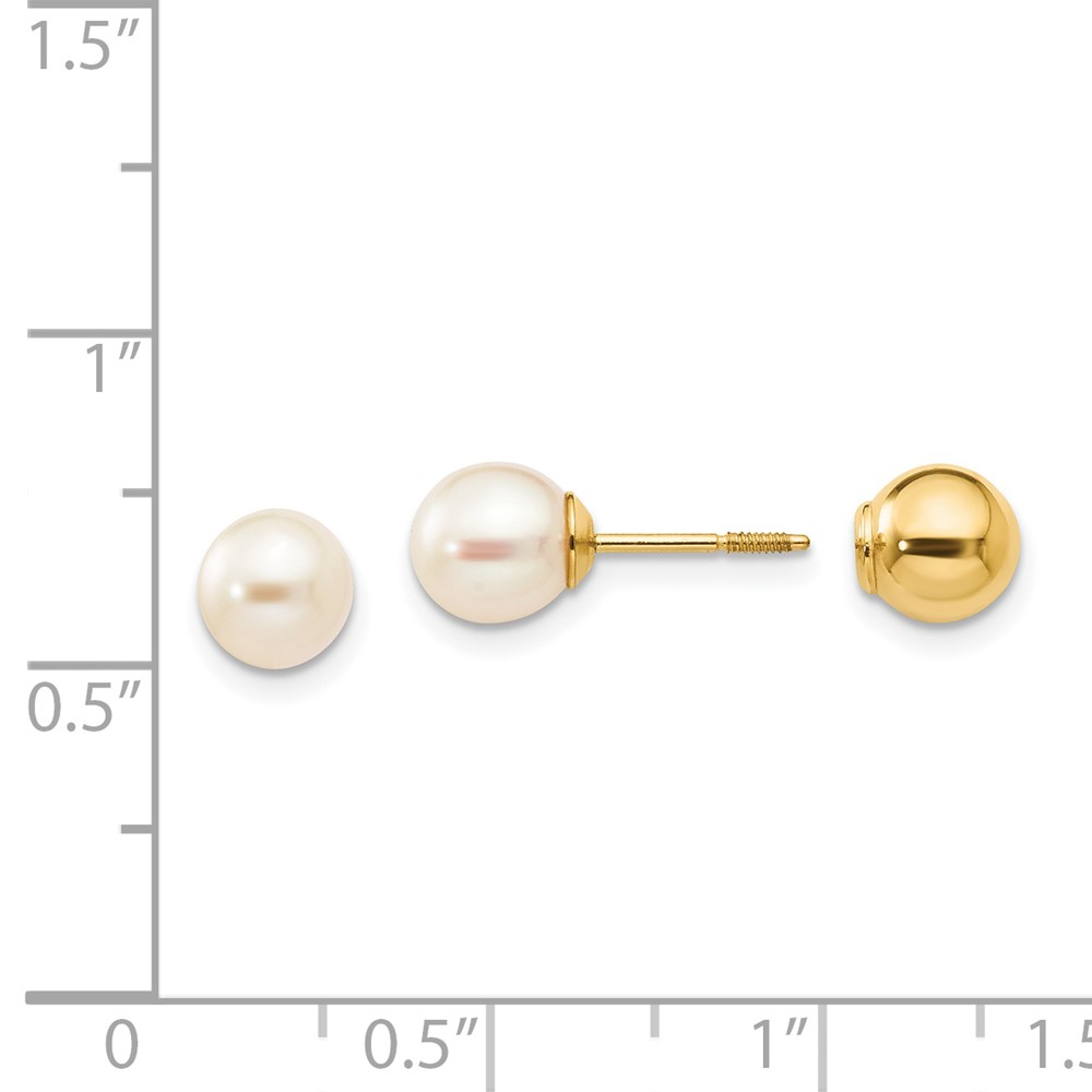 14k Madi K Reversible FW Cultured Pearl & Bead Earrings (SE263)
