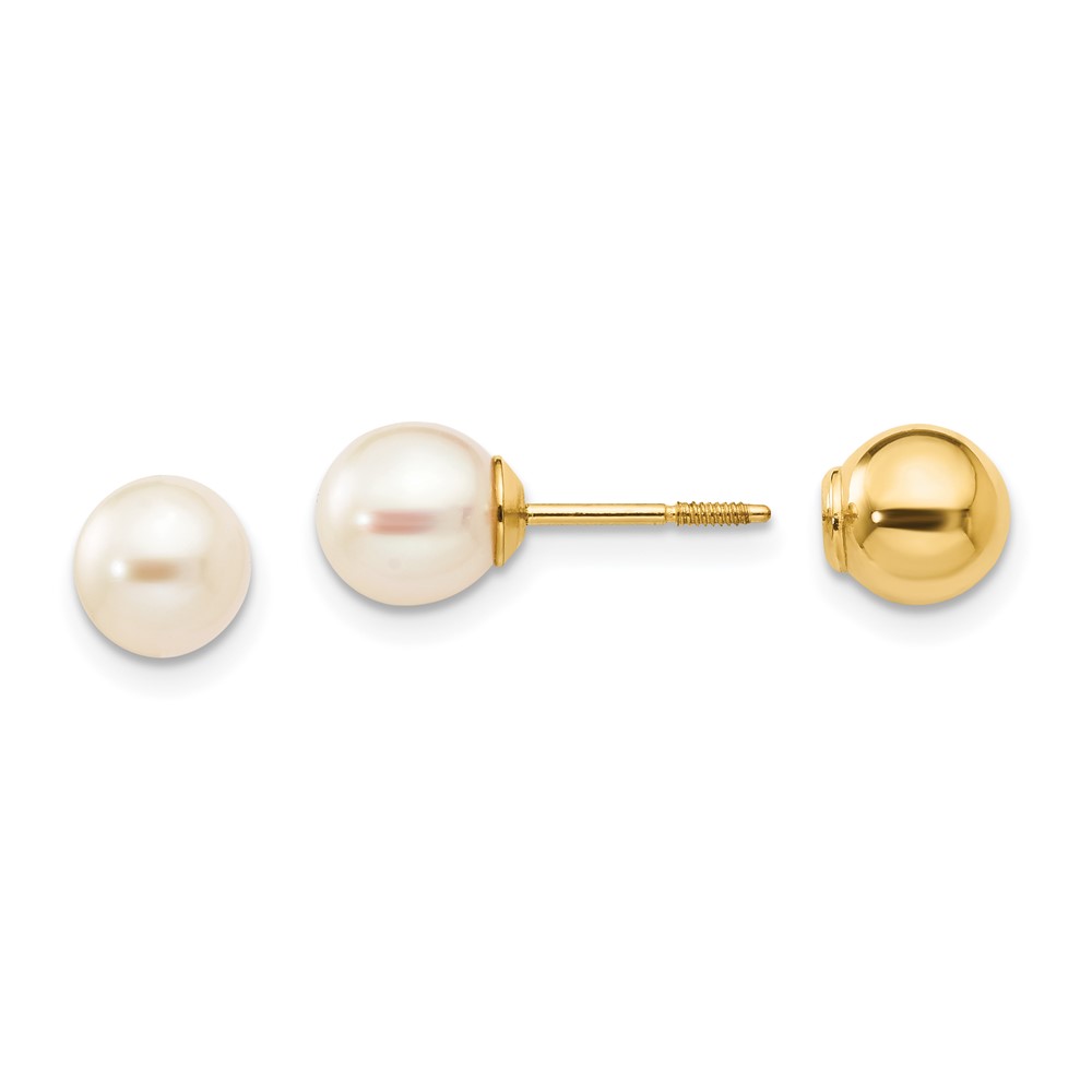 14k Madi K Reversible FW Cultured Pearl & Bead Earrings (SE263)
