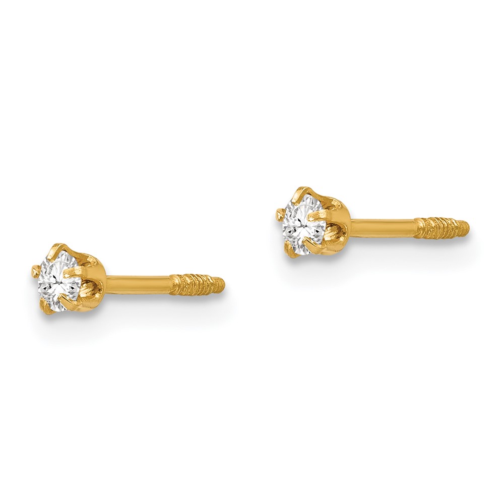 14k Madi K Polished Reversible Crystal & 3mm Ball Earrings (SE268)