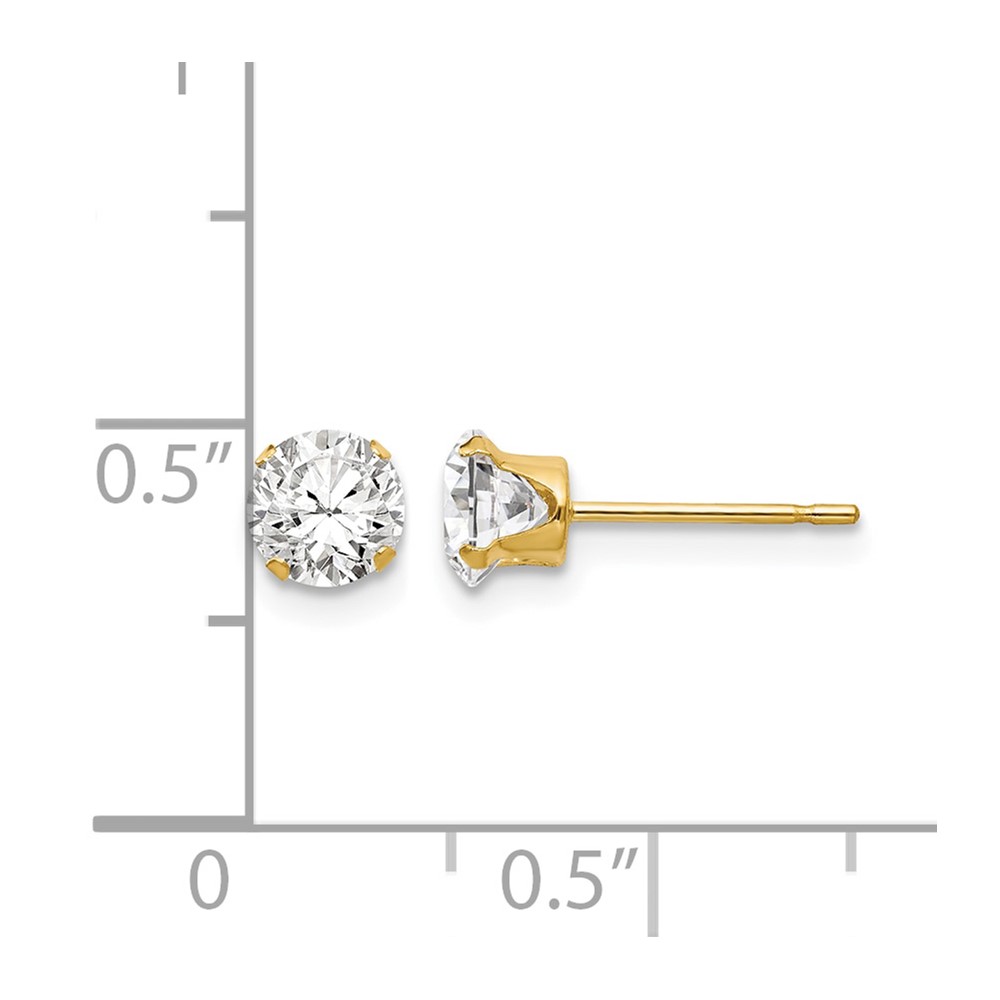 14k Madi K 5mm CZ Post Earrings (SE279)