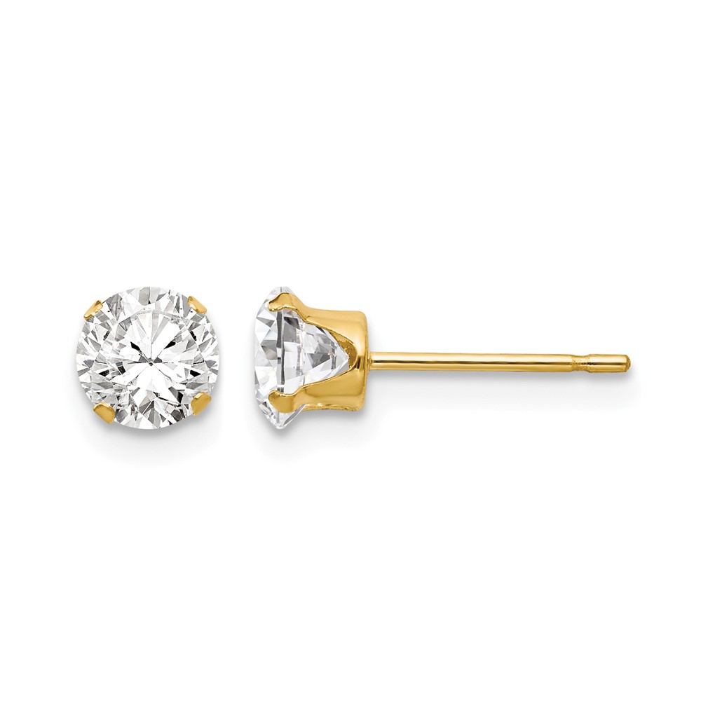 14k Madi K 5mm CZ Post Earrings (SE279)