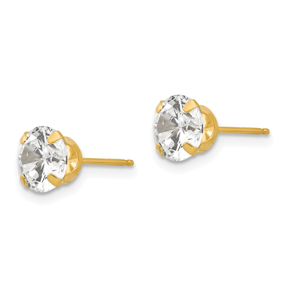 14k Madi K 6.5mm CZ Post Earrings (SE280)