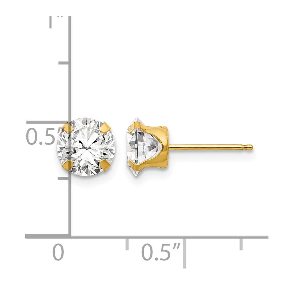 14k Madi K 6.5mm CZ Post Earrings (SE280)