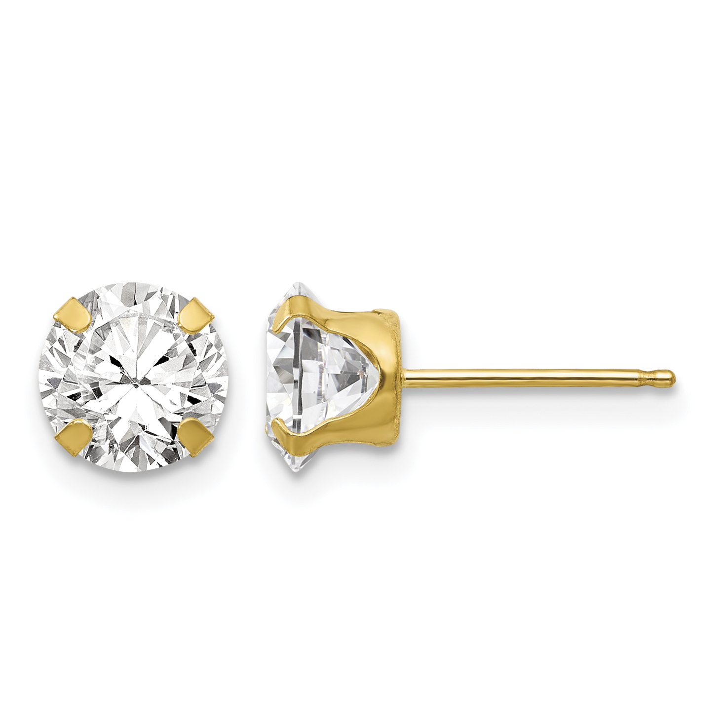 14k Madi K 6.5mm CZ Post Earrings (SE280)