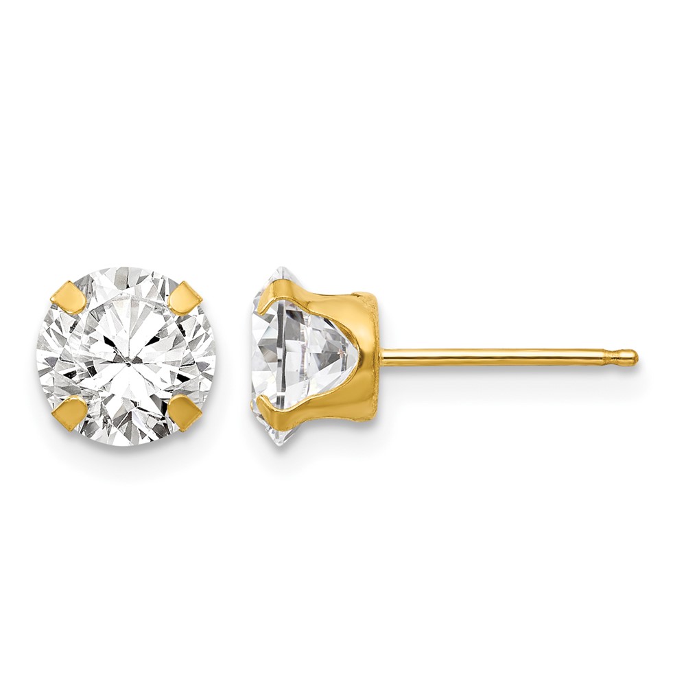14k Madi K 6.5mm CZ Post Earrings (SE280)