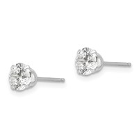 14K White Gold Madi K 5.25mm Round CZ Post Earrings view 2