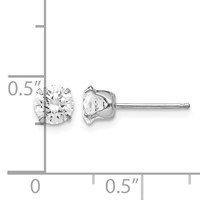 14K White Gold Madi K 5.25mm Round CZ Post Earrings view 4