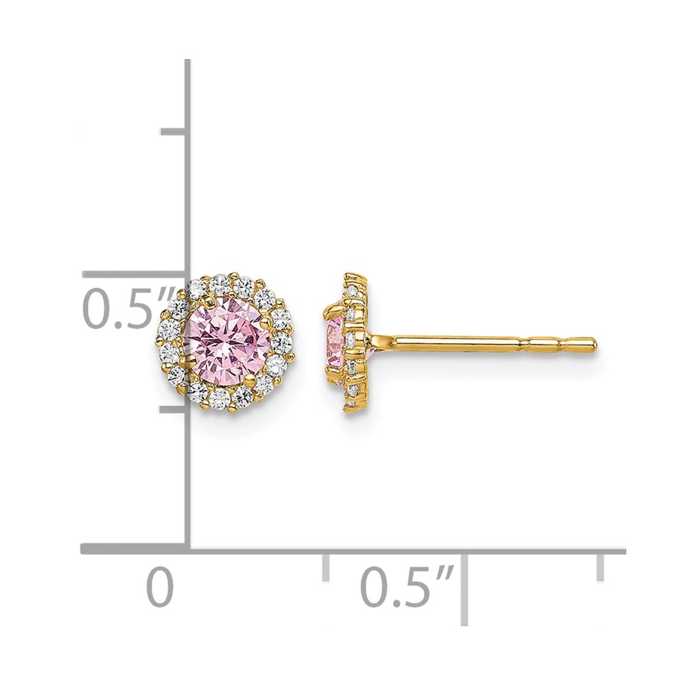 14k Madi K Pink CZ Post Earrings (SE2858)