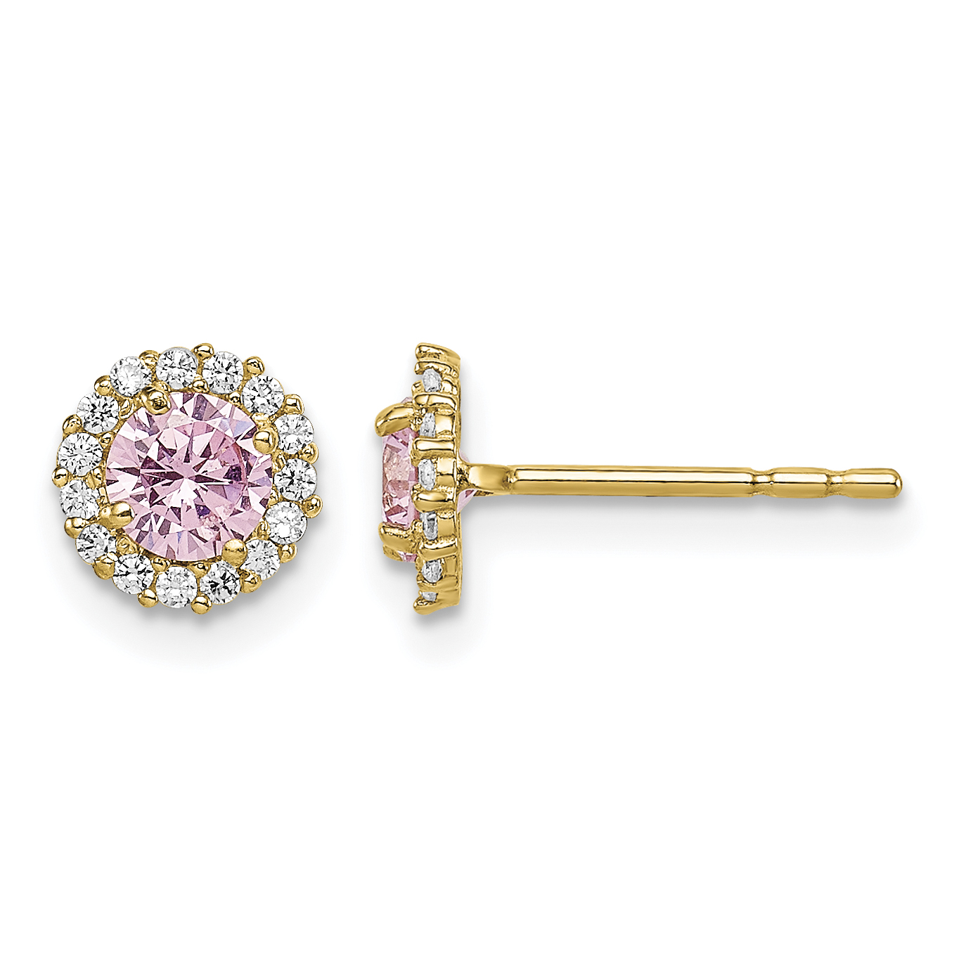 14k Madi K Pink CZ Post Earrings (SE2858)