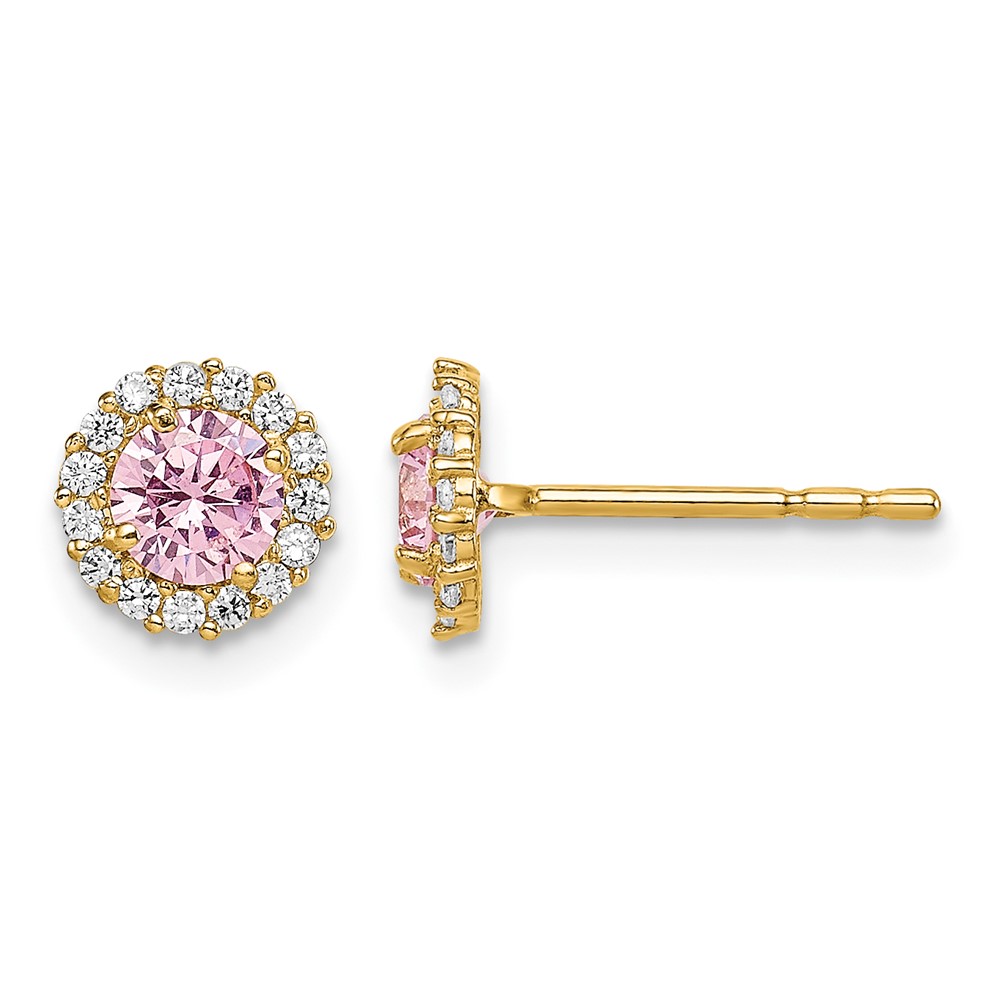 14k Madi K Pink CZ Post Earrings (SE2858)