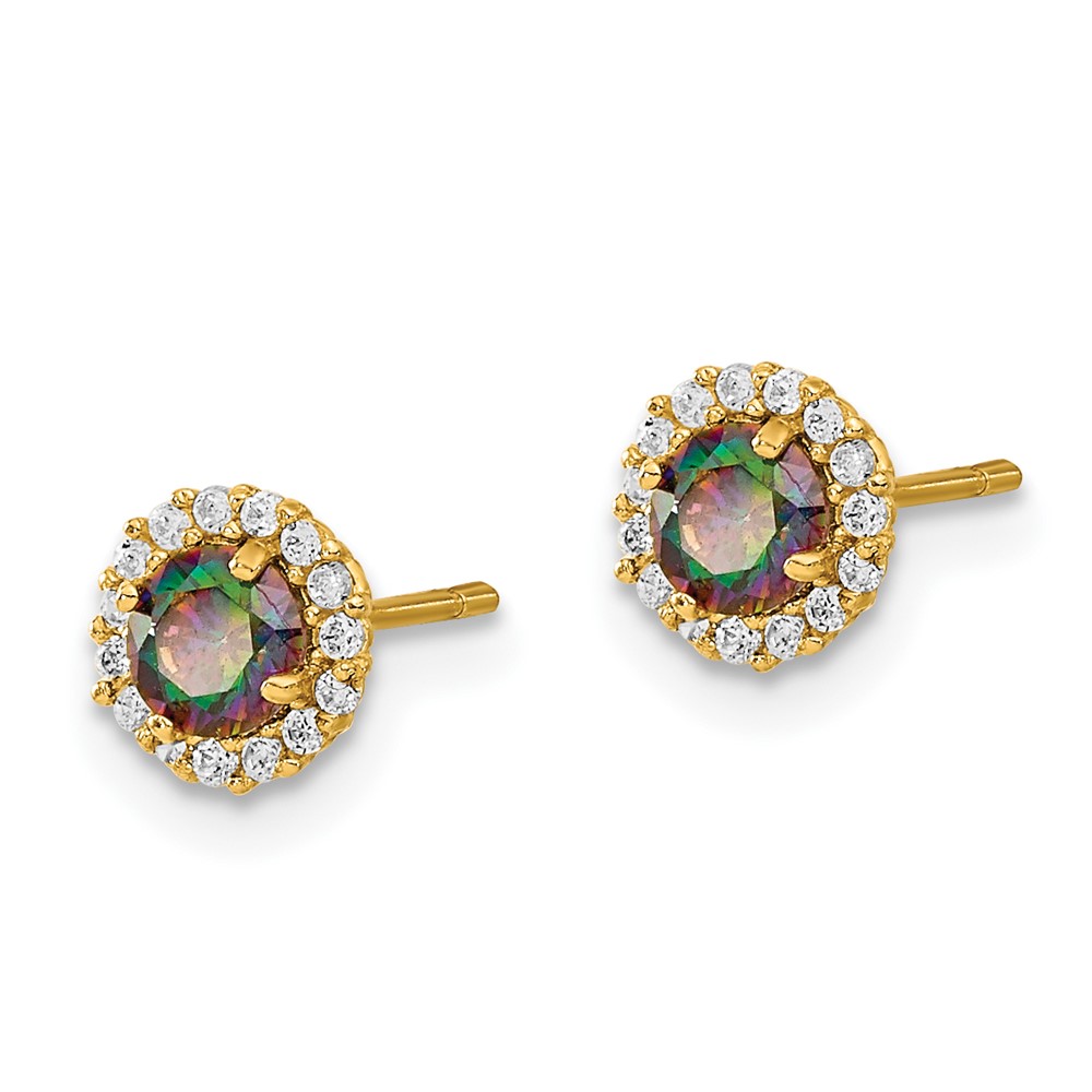 14k Madi K Mystic & Clear CZ Post Earrings (SE2860)