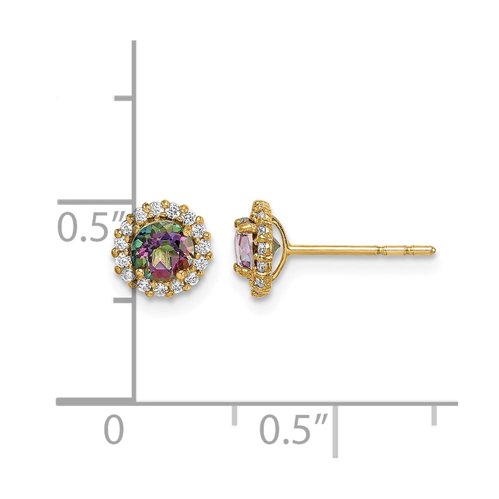 14k Madi K Mystic & Clear CZ Post Earrings (SE2860)