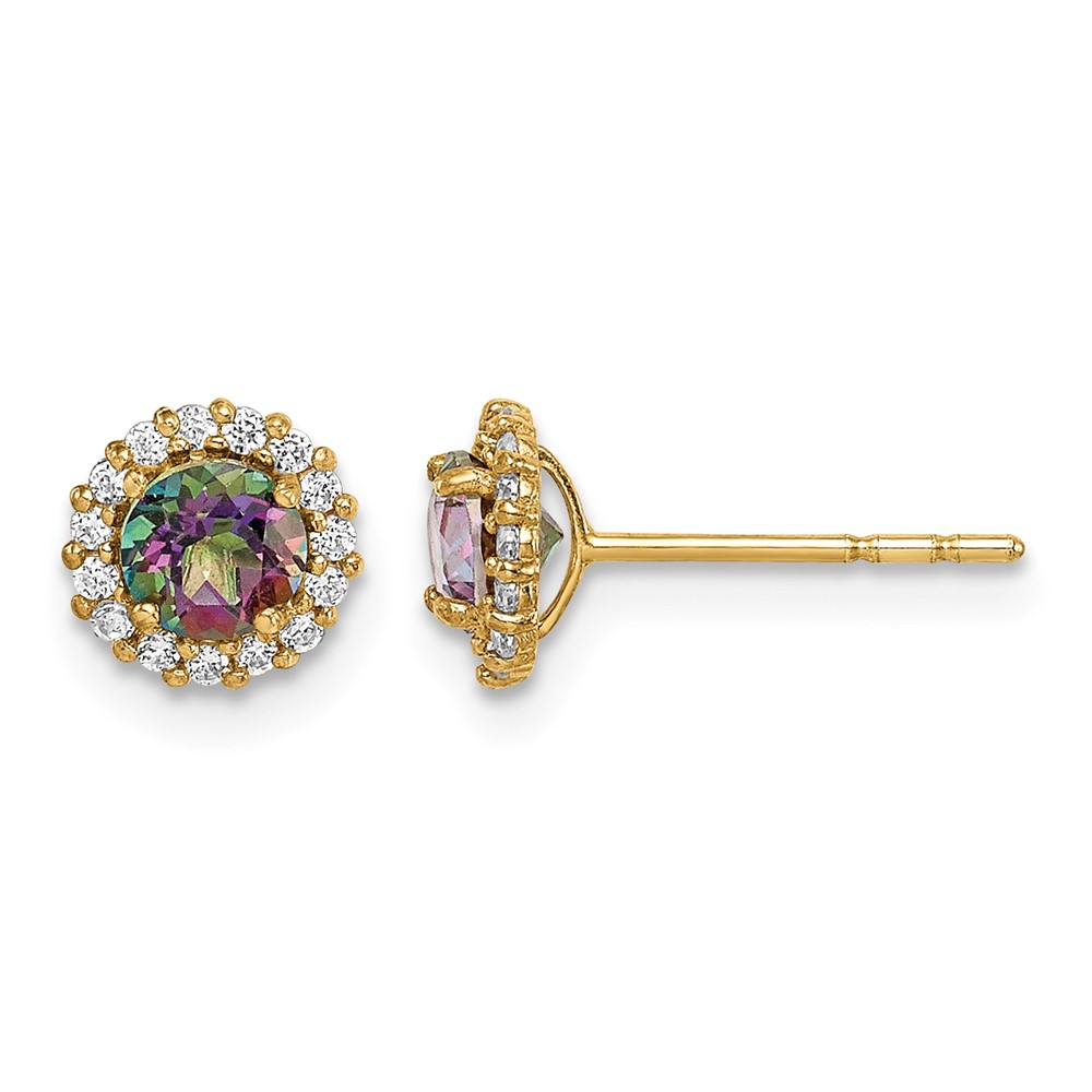 14k Madi K Mystic & Clear CZ Post Earrings (SE2860)