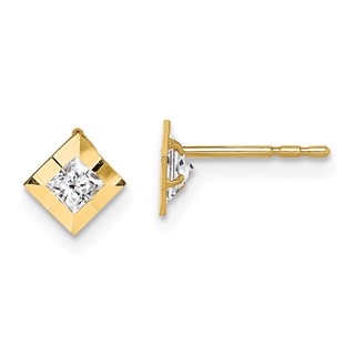 14k Madi K CZ Square Post Earrings