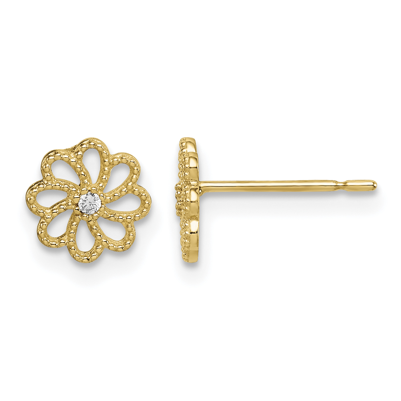 14k Madi K CZ Flower Post Earrings (SE2869)