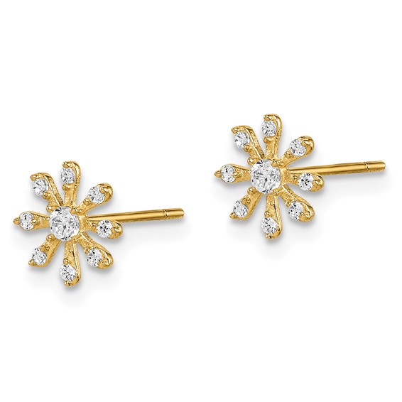 14k Madi K CZ Flower Childrens Post Earrings