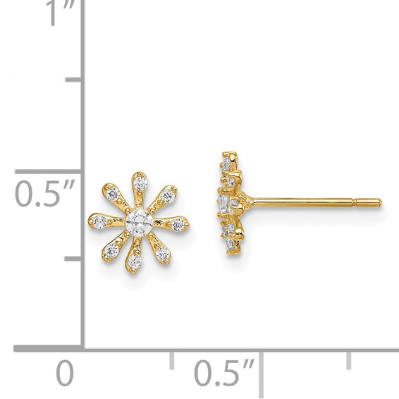 14k Madi K CZ Flower Childrens Post Earrings