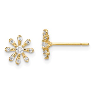 14k Madi K CZ Flower Childrens Post Earrings