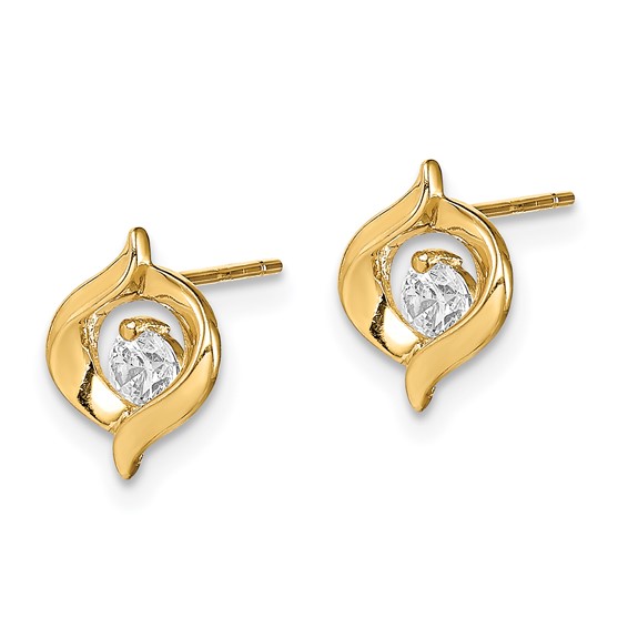 14k Madi K CZ Twist Post Earrings