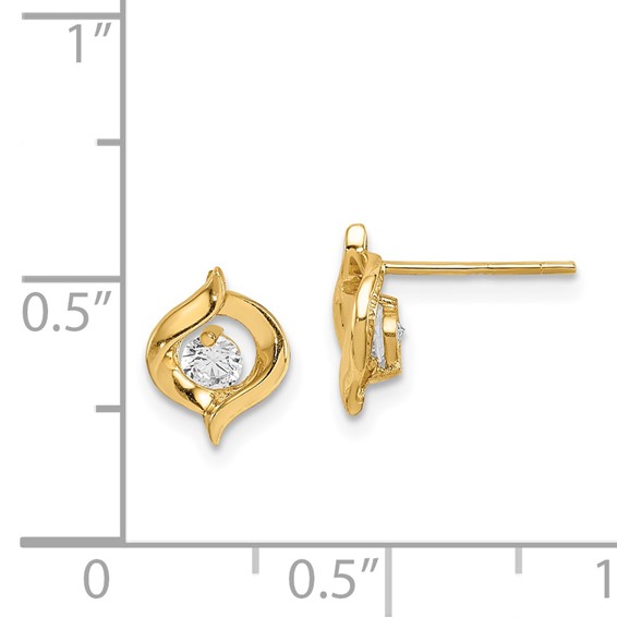 14k Madi K CZ Twist Post Earrings