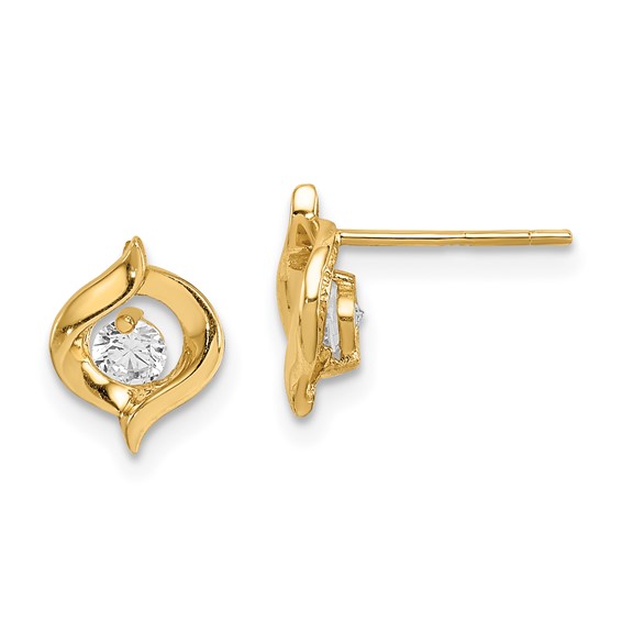 14k Madi K CZ Twist Post Earrings