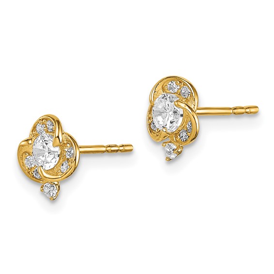14k Madi K CZ Flower Post Earrings