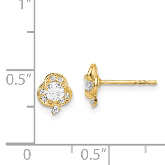 14k Madi K CZ Flower Post Earrings