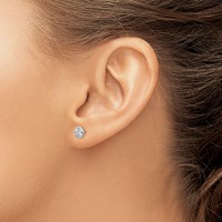 14K White Gold Madi K 5mm Bezel-Set Round CZ Post Earrings view 3