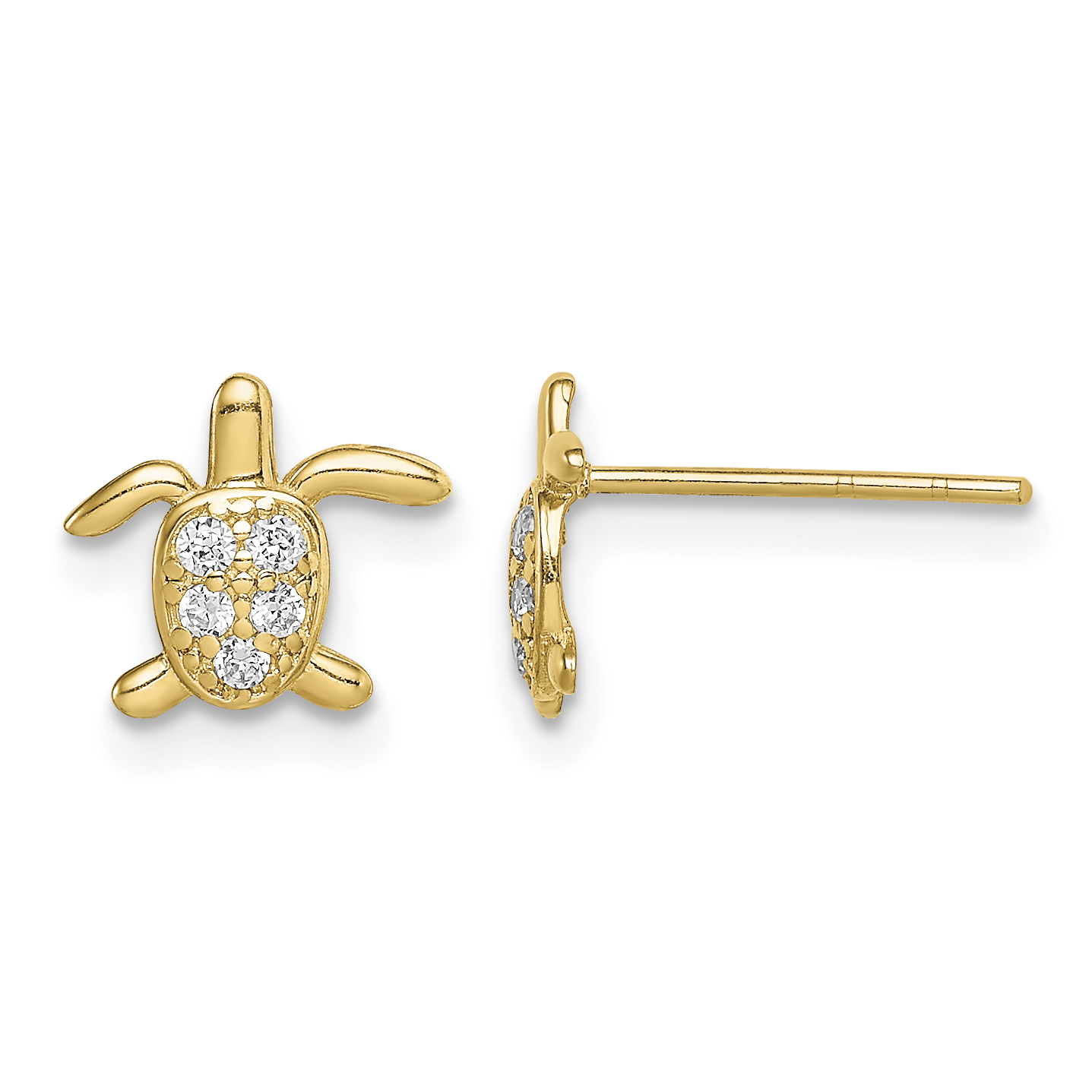 14k Madi K CZ Turtle Post Earrings (SE2887)