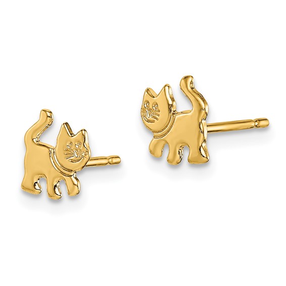 14k Madi K Kitten Childrens Post Earrings