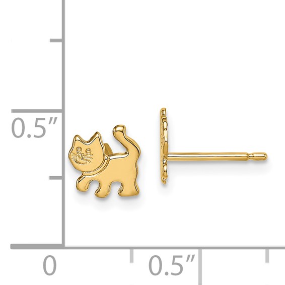 14k Madi K Kitten Childrens Post Earrings
