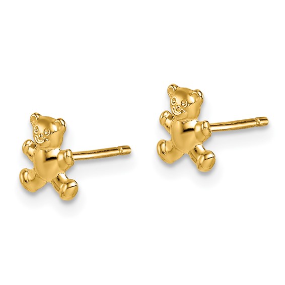 14k Madi K Teddy Bear Childrens Post Earrings