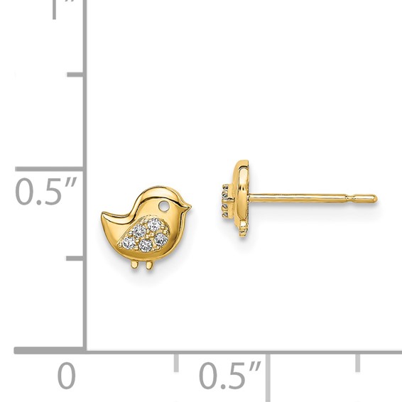 14k Madi K CZ Bird Childrens Post Earrings