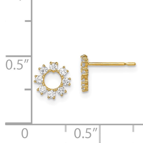14k Madi K CZ Circle Post Earrings