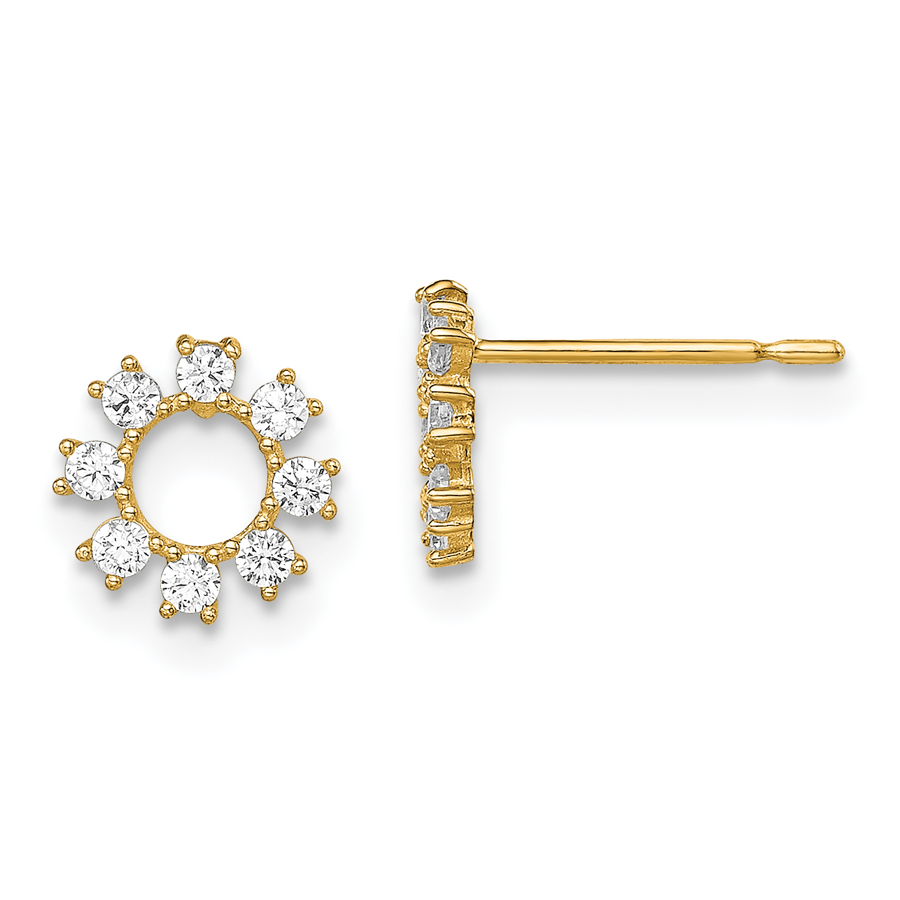 14k Madi K CZ Circle Post Earrings (SE2905)