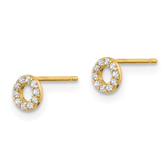 14k Madi K CZ Circle Post Earrings
