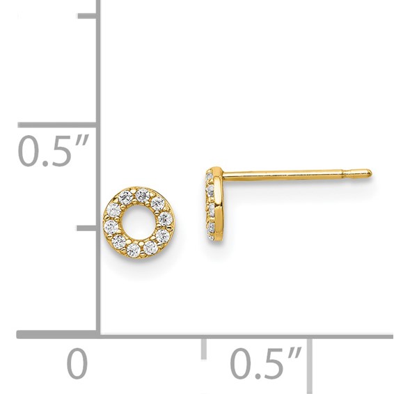 14k Madi K CZ Circle Post Earrings