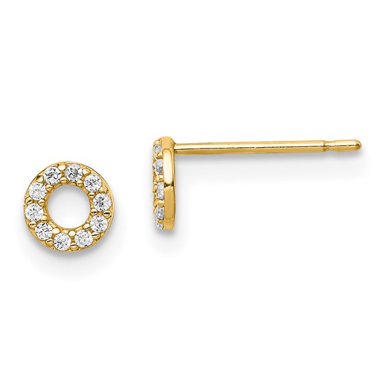 14k Madi K CZ Circle Post Earrings