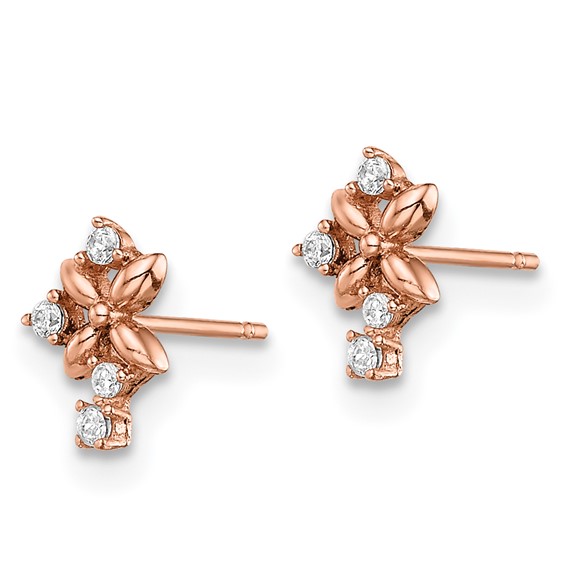 14k Madi K Rose Gold CZ Post Earrings