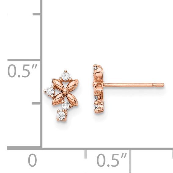 14k Madi K Rose Gold CZ Post Earrings
